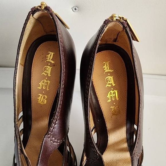 L.A.M.B Brown Strappy Stilettos/Heels Size 8.5 - Picture 7 of 9